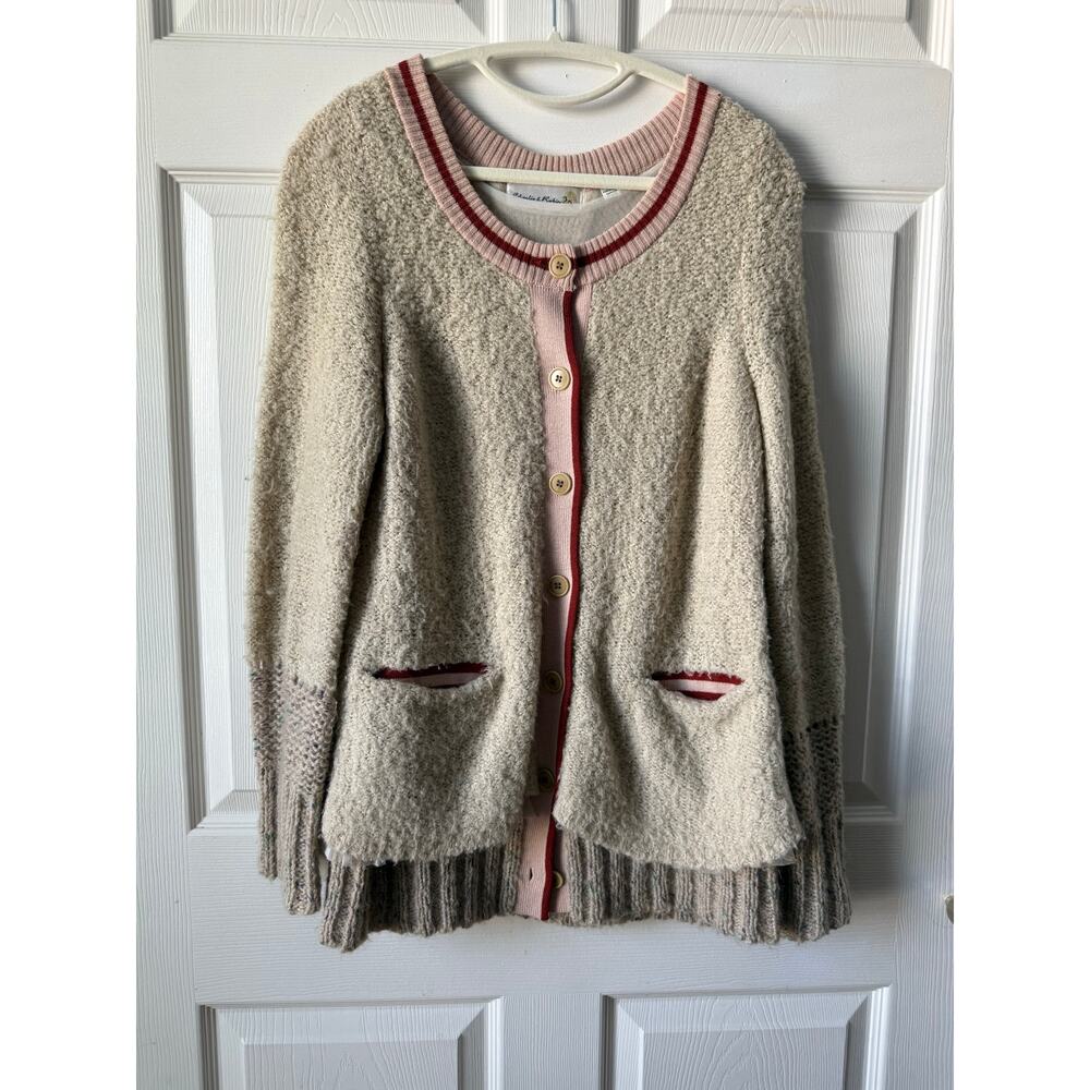 Charlie & Robin Wool Alpaca Blend Cardigan Cottagecore Lagenlook Whimsy Twee